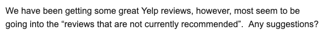 why is Yelp hiding my reviews? 